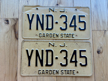 Pair of 1960s Base New Jersey License Plates