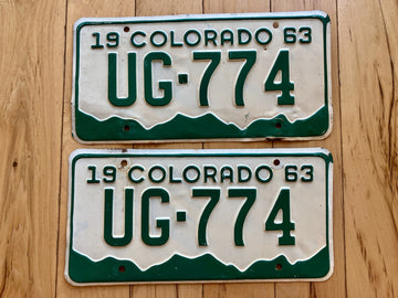 Pair of 1963 Colorado License Plates