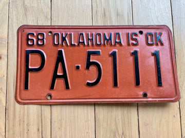1968 Oklahoma License Plate