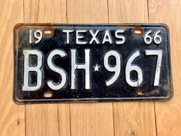 1966 Texas License Plate