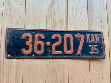 1935 Kansas License Plate