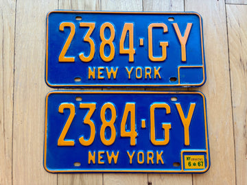 Pair of 1967 New York License Plates