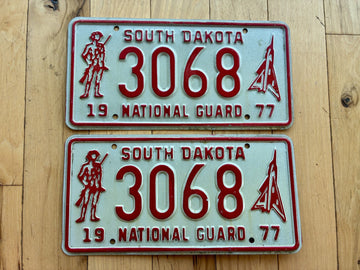 Pair of 1977 South Dakota National Guard License Plates