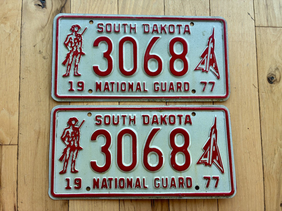 Pair of 1977 South Dakota National Guard License Plates