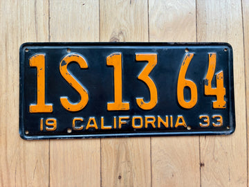 1933 California License Plate