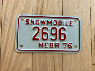 1976 Nebraska Snowmobile License Plate