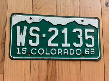 1968 Colorado License Plate