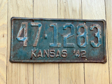 1942 Kansas License Plate