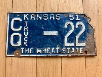 1951 Kansas Truck License Plate