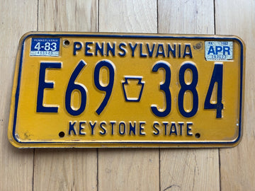 1983 Pennsylvania License Plate