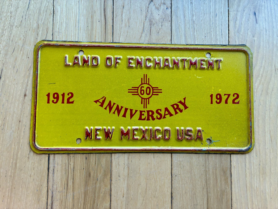 1972 New Mexico 60th Anniversary Booster License Plate