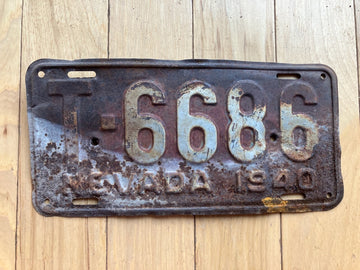 1940 Rusty Nevada License Plate