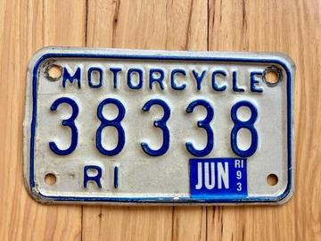 1993 Rhode Island Motorcycle License Plate
