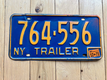 1971 New York Trailer License Plate