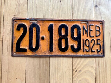 1925 Nebraska License Plate
