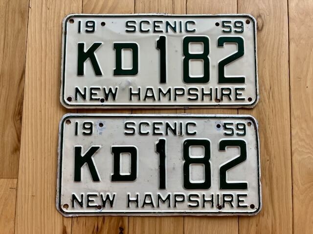 Pair of 1959 New Hampshire License Plates