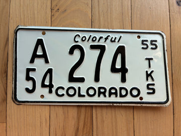 1955 Colorado Truck License Plate