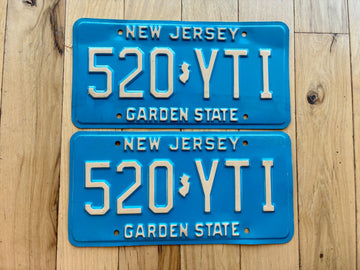 Pair of 1980s Base New Jersey License Plates