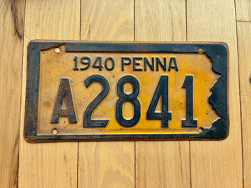1940 Pennsylvania License Plate