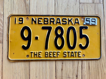 1959 Nebraska License Plate