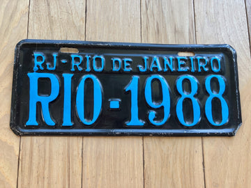 1988 Rio De Janeiro Novalty License Plate
