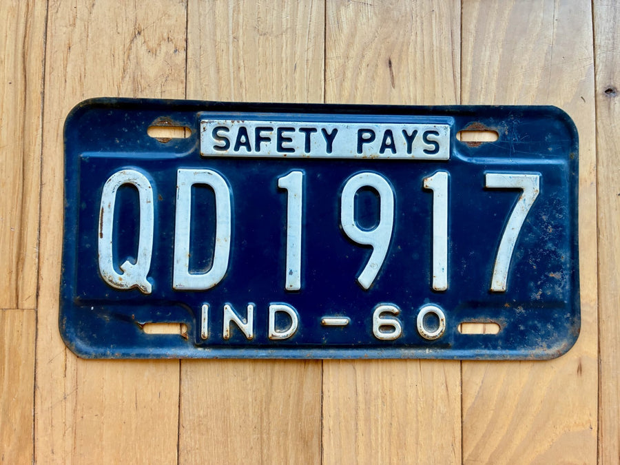 1960 Indiana License Plate
