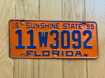 1955 Florida License Plate - Numbers YOM Clear