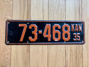 1935 Kansas License Plate