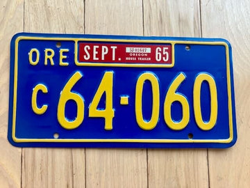 1965 Oregon License Plate