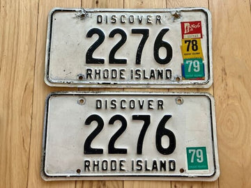 Pair of 1976 Rhode Island License Plates