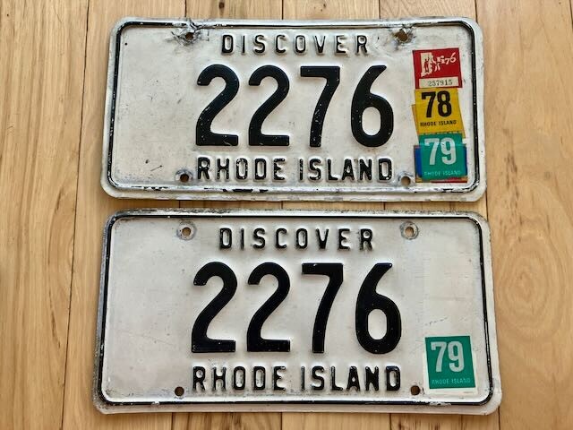 Pair of 1976 Rhode Island License Plates