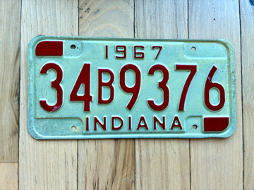 1967 Indiana License Plate