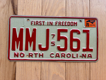 1975 1979 North Carolina License Plate