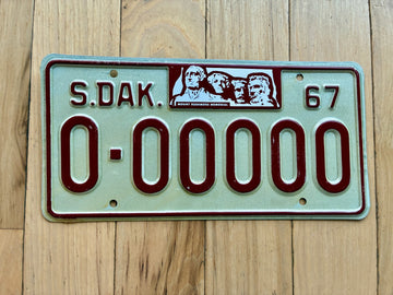 1967 South Dakota Sample License Plate