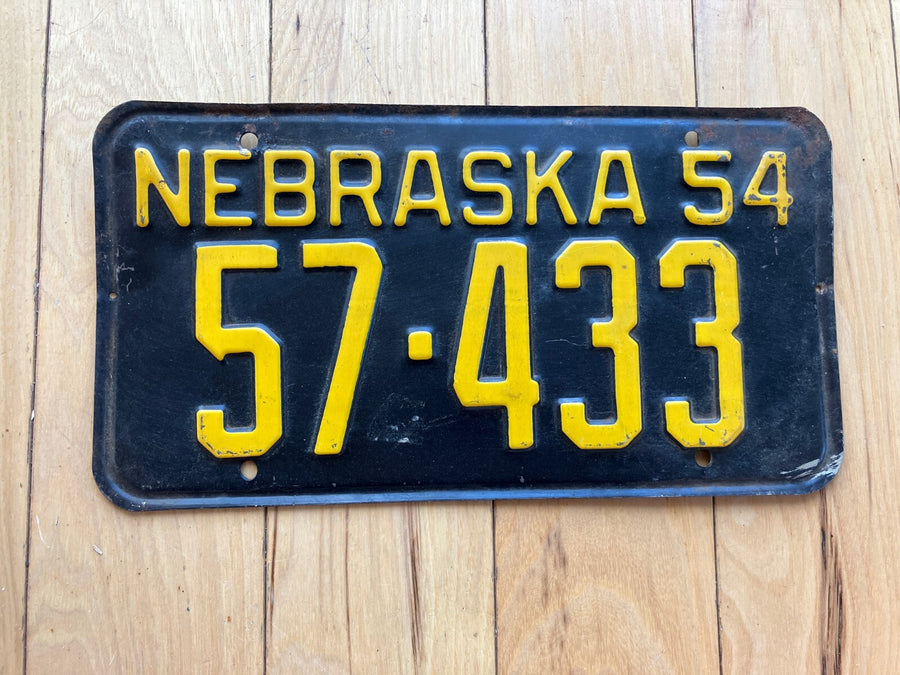 1954 Nebraska License Plate