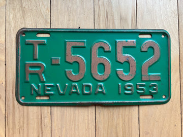 1953 Nevada Trailer License Plate