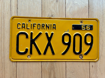 1956 California License Plate