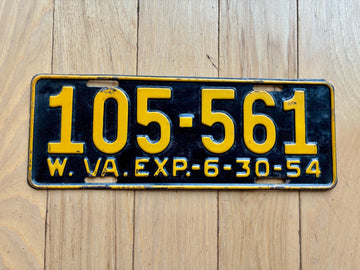 1954 West Virginia License Plate