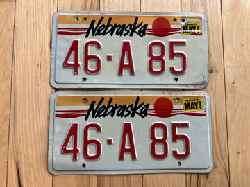 Pair Of 1990 Nebraska License Plates