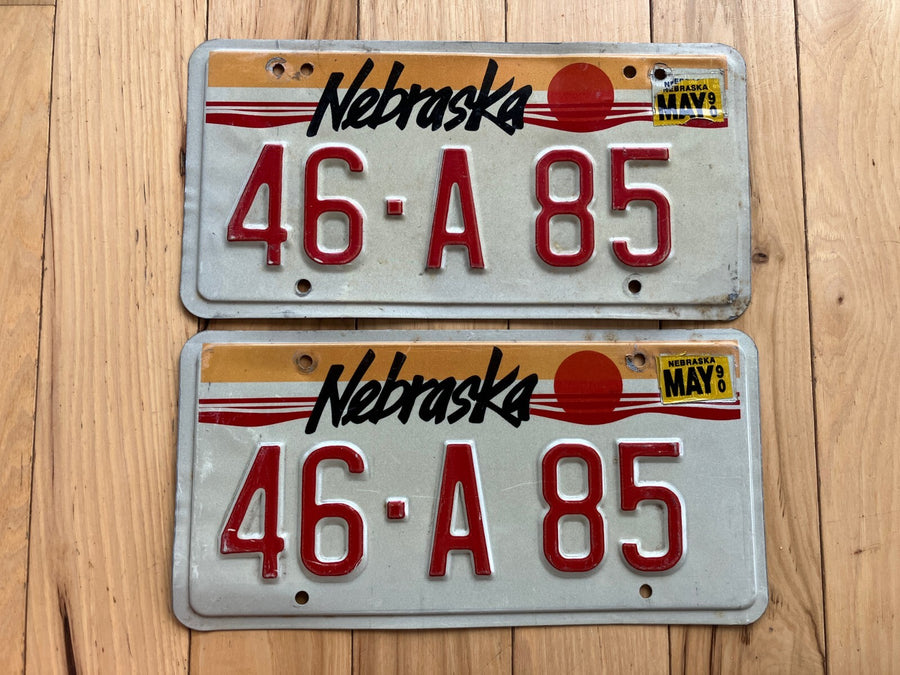 Pair Of 1990 Nebraska License Plates