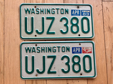 Pair Of 1981 Washington State License Plates W/ 1983 Tab -Check With DOL For YOM