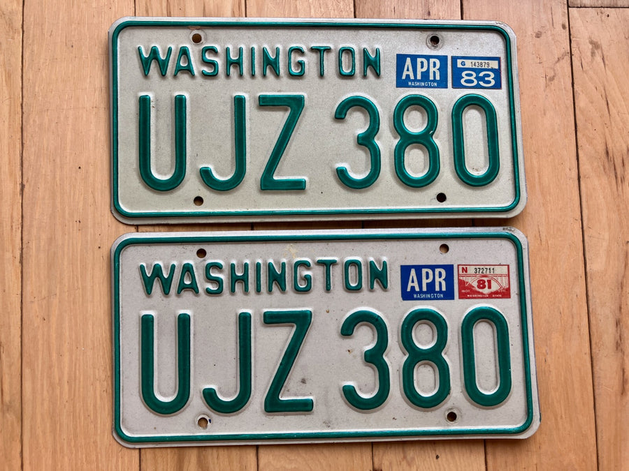 Pair Of 1981 Washington State License Plates W/ 1983 Tab -Check With DOL For YOM