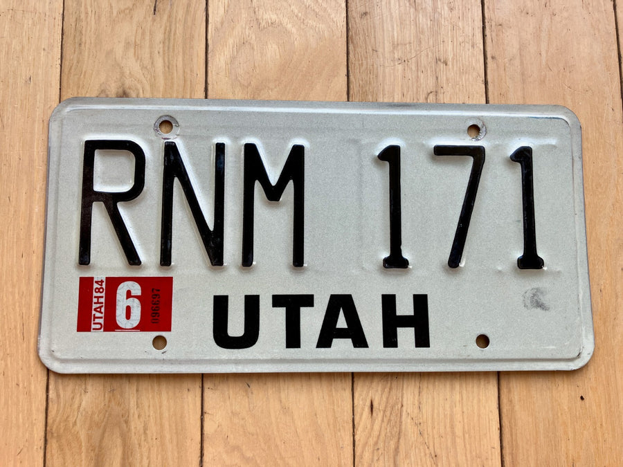 1984 Utah License Plate