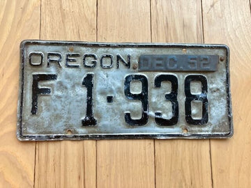 1952 Oregon Farm Truck License Plate