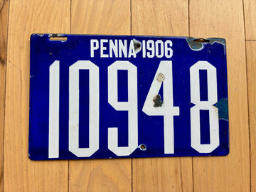1906 Pennsylvania License Plate
