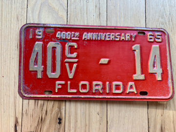 1965 Florida License Plate - NOT YOM Clear