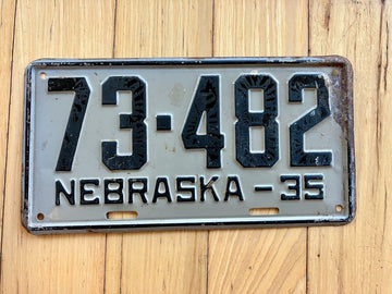 1935 Nebraska License Plate