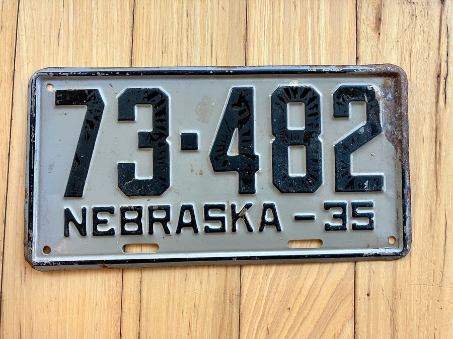 1935 Nebraska License Plate