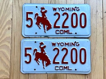Pair of 1988 Wyoming Commercial License Plates