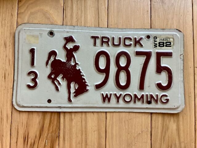 1982 Wyoming Truck License Plate